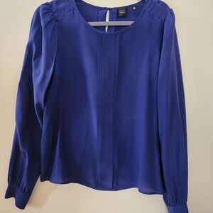 Black By Saks Fifth Ave Deep Blue Silk Women's Blouse